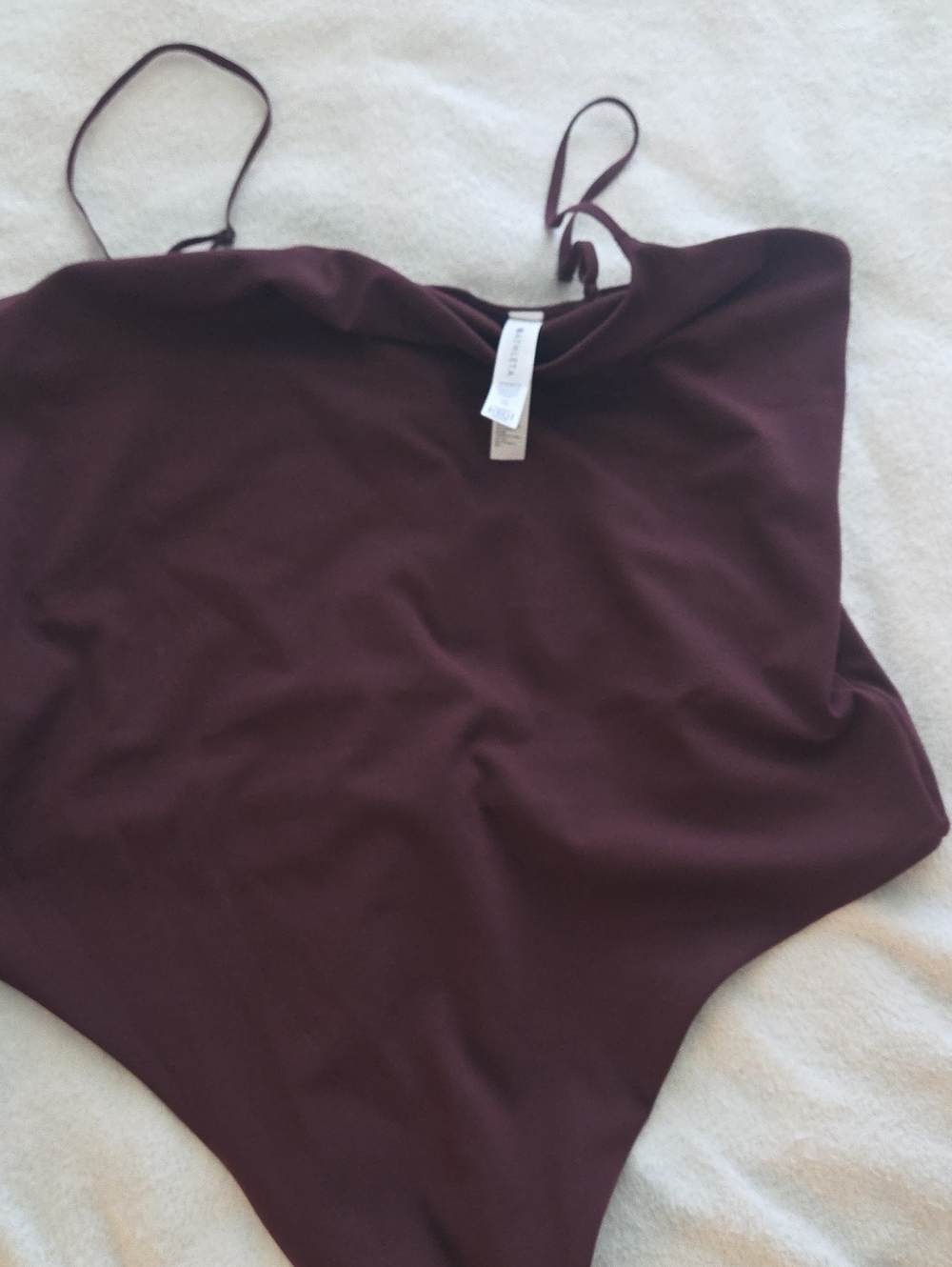 Athleta Spaghetti-Strap Bodysuit in Deep Plum